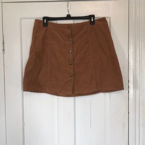 Button up corduroy skirt